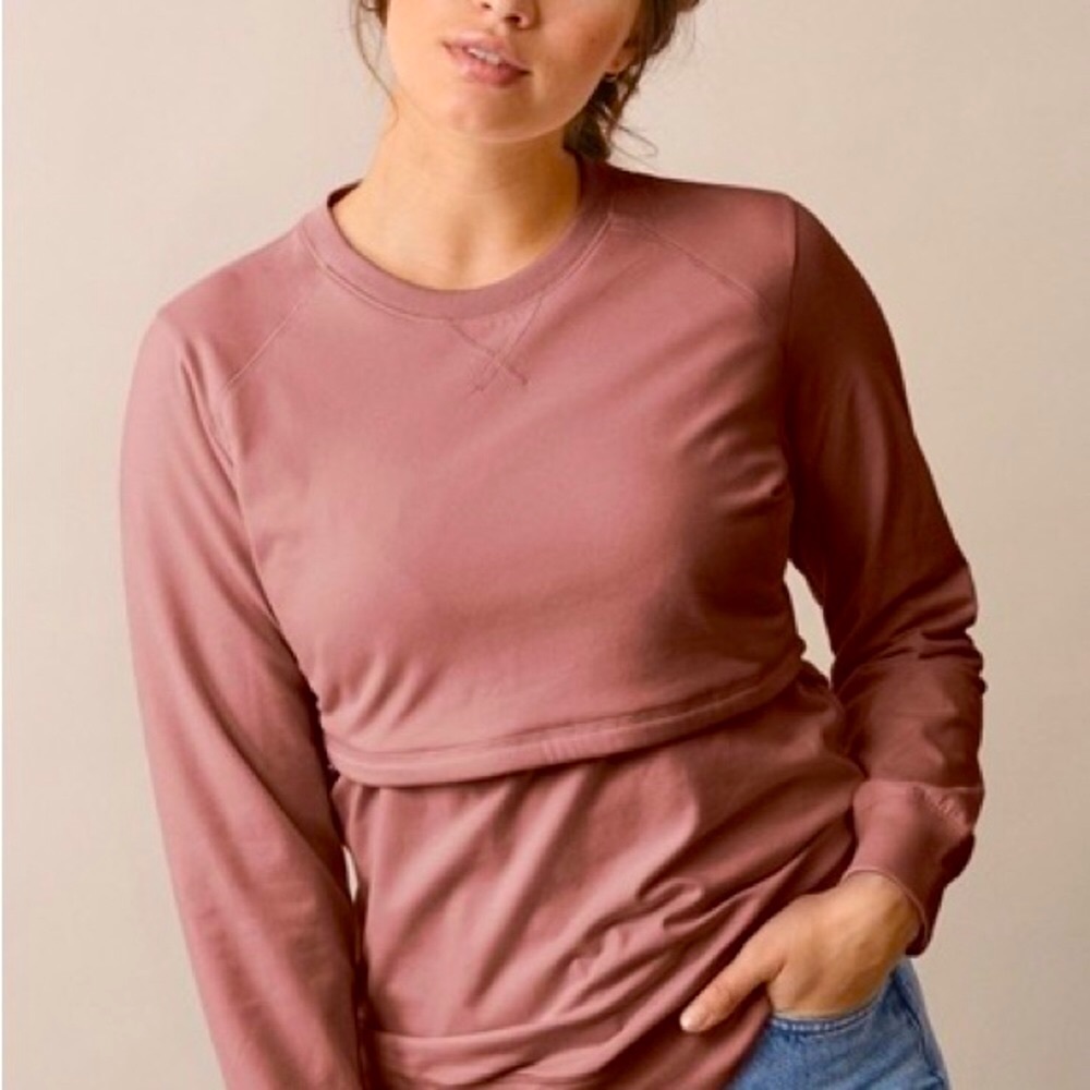 Boob fleece lined maternity sweatshirt with nursing access